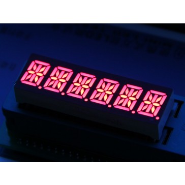 LED de 14 segmentos 6 caracteres alfanumericos-rojo