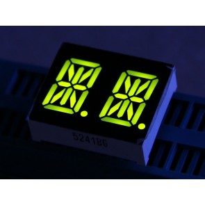 LED Segmento de 14 doble alfanúmerico -Amarillo Verde 0.54 pulgadas