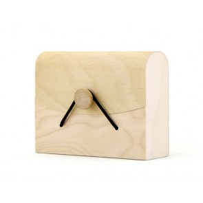 Estuche de madera de bajo peso con cordón - 100x80x34 mm