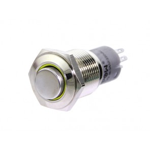 Boton Metálico 16 mm con LED amarillo