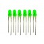 LED de 3mm verde - 100 unidades